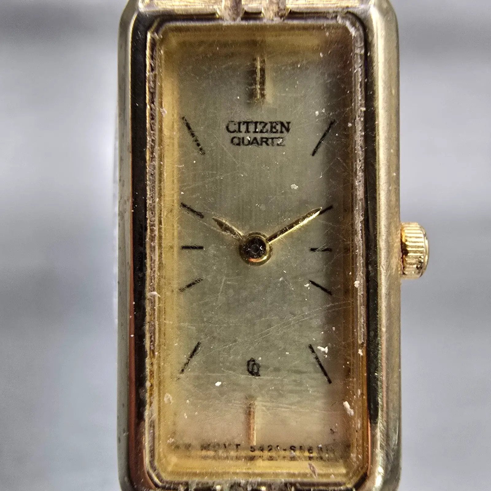 Citizen CQ Watch Women 13nn Champagne Dial Gold Tone 5421-S18523 New Battery VTG1