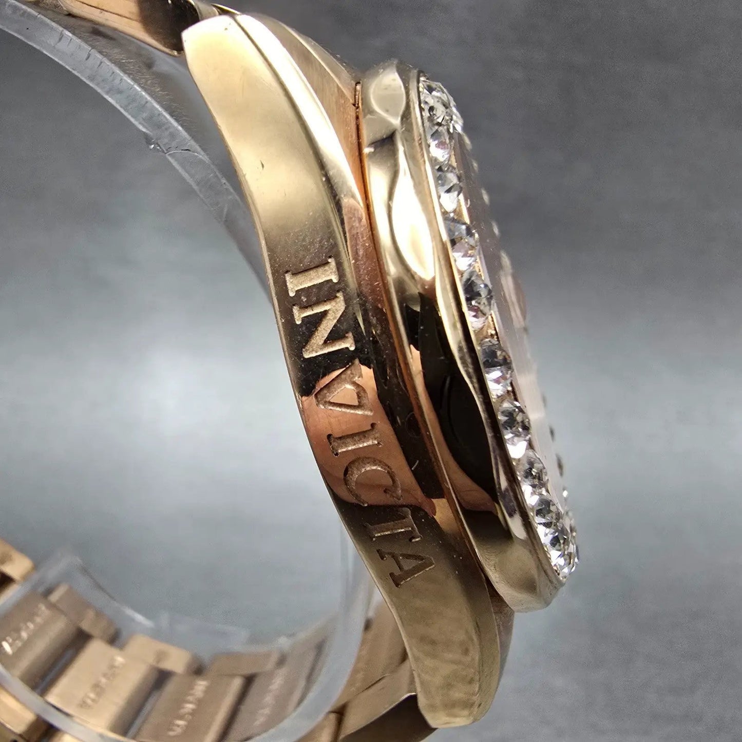 Invicta Dive Watch Women 38mmRose Dial Rose Gold Tone Date 15253 New Battery3