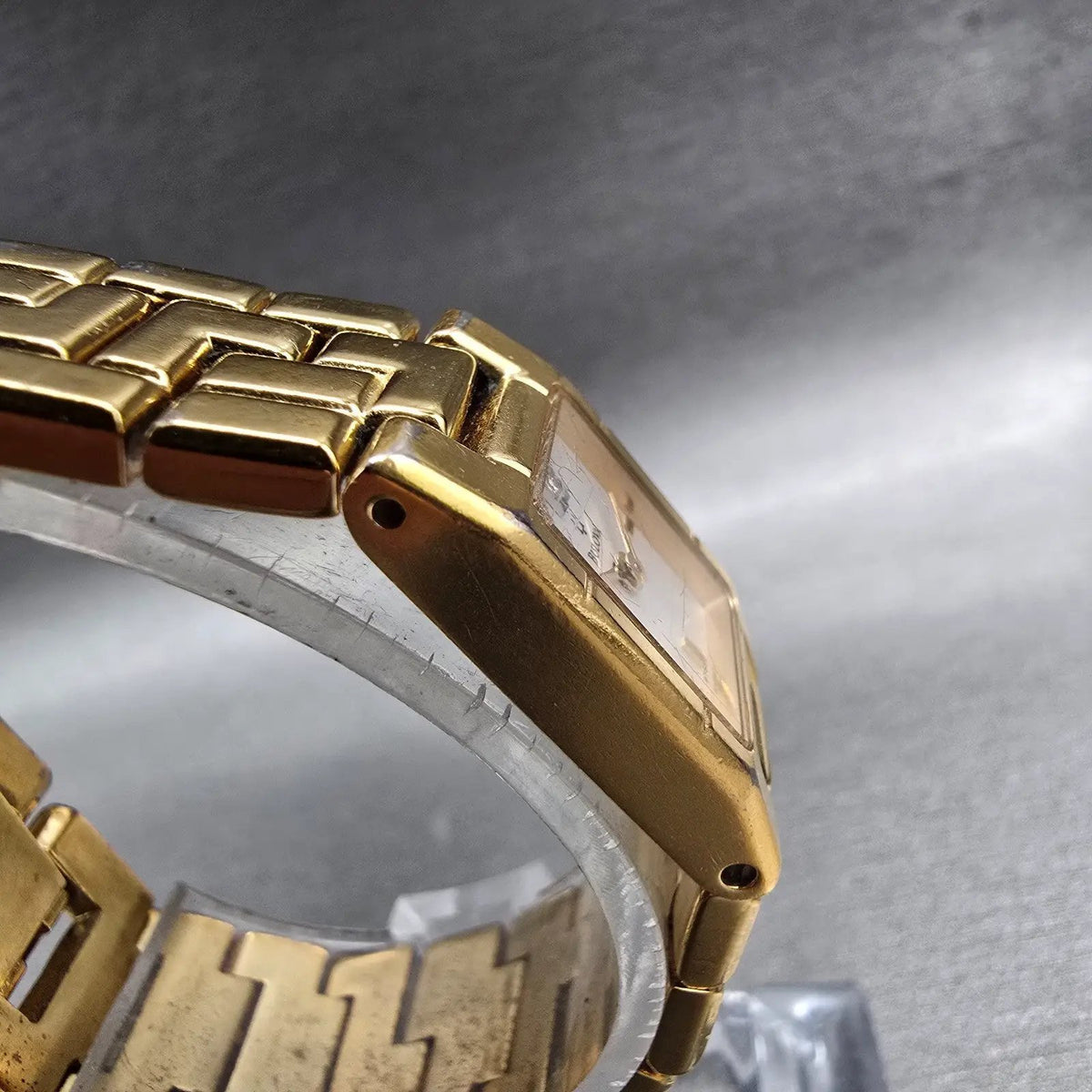 Bulova Watch Women 15mm White Dial Gold Tone Rectangle 97S82 New Battery3