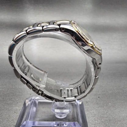 Bulova Watch Women 26mm Silver Dial Two Tone Gemmed Bezel 98R166 New Battery8