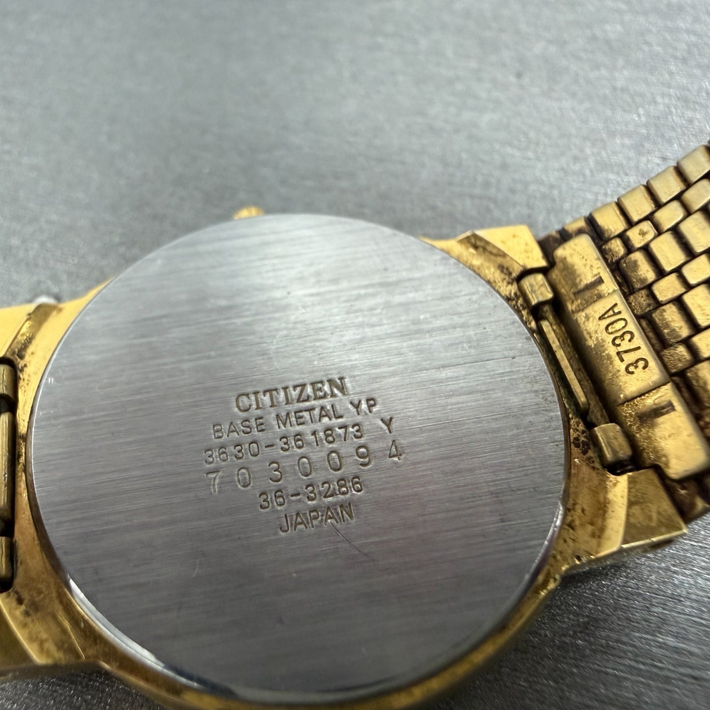 Citizen CQ Watch Unisex 30mm Black Dial Gold Tone Round 3630-361873 PARTS VTG10