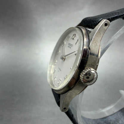 Seiko Watch Women 23mm White Dial Silver Tone Manual Wind 1104-0031 Runs NHJ2