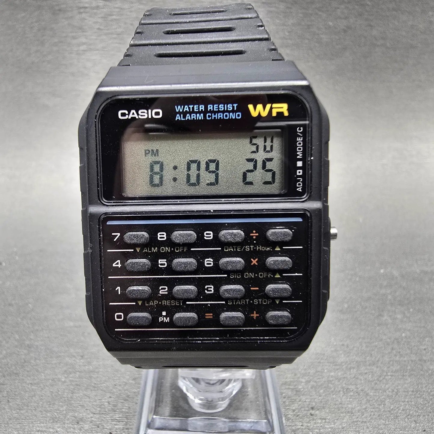 Casio Calculator CA-53W Watch Men 34mm Black Alarm Chronograph New Battery PLk0