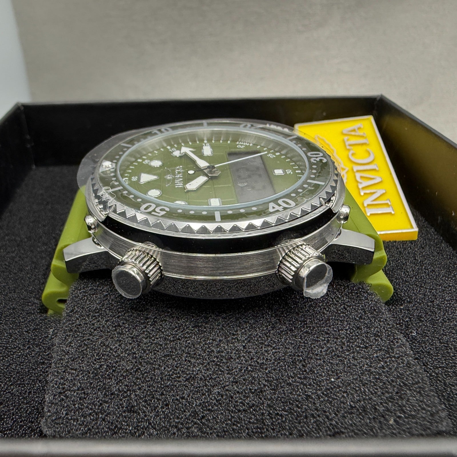 Invicta Pro Diver Watch Men 47mm Analog Digital Green Dial Steel Chrono 494504
