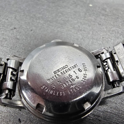 Seiko Automatic Watch Women 24mm Silver Dial Silver Tone Date 2205-0599 PARTS JP10
