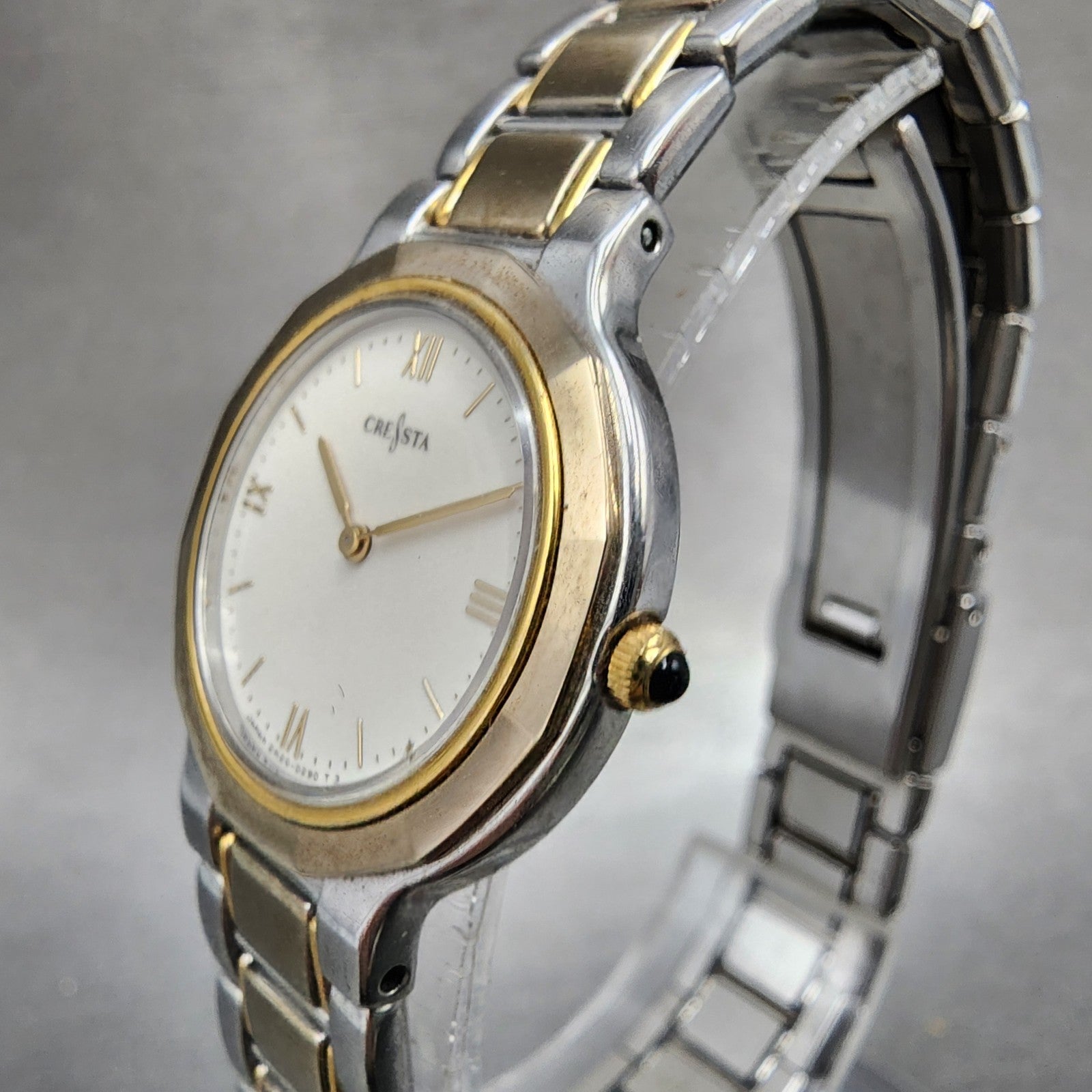 Seiko Cressta Watch Women 23mm White Dial Two Tone Round 2N200130 New Battery2