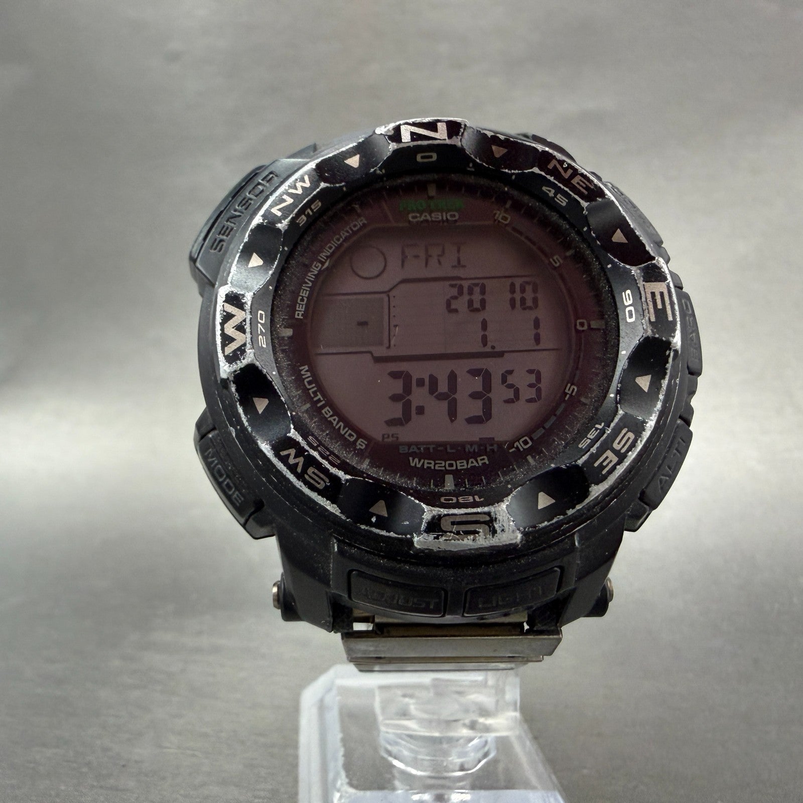 Casio Protek PRW-2500 Watch Men 51mm Digital Black triple Senor Alarm Works5