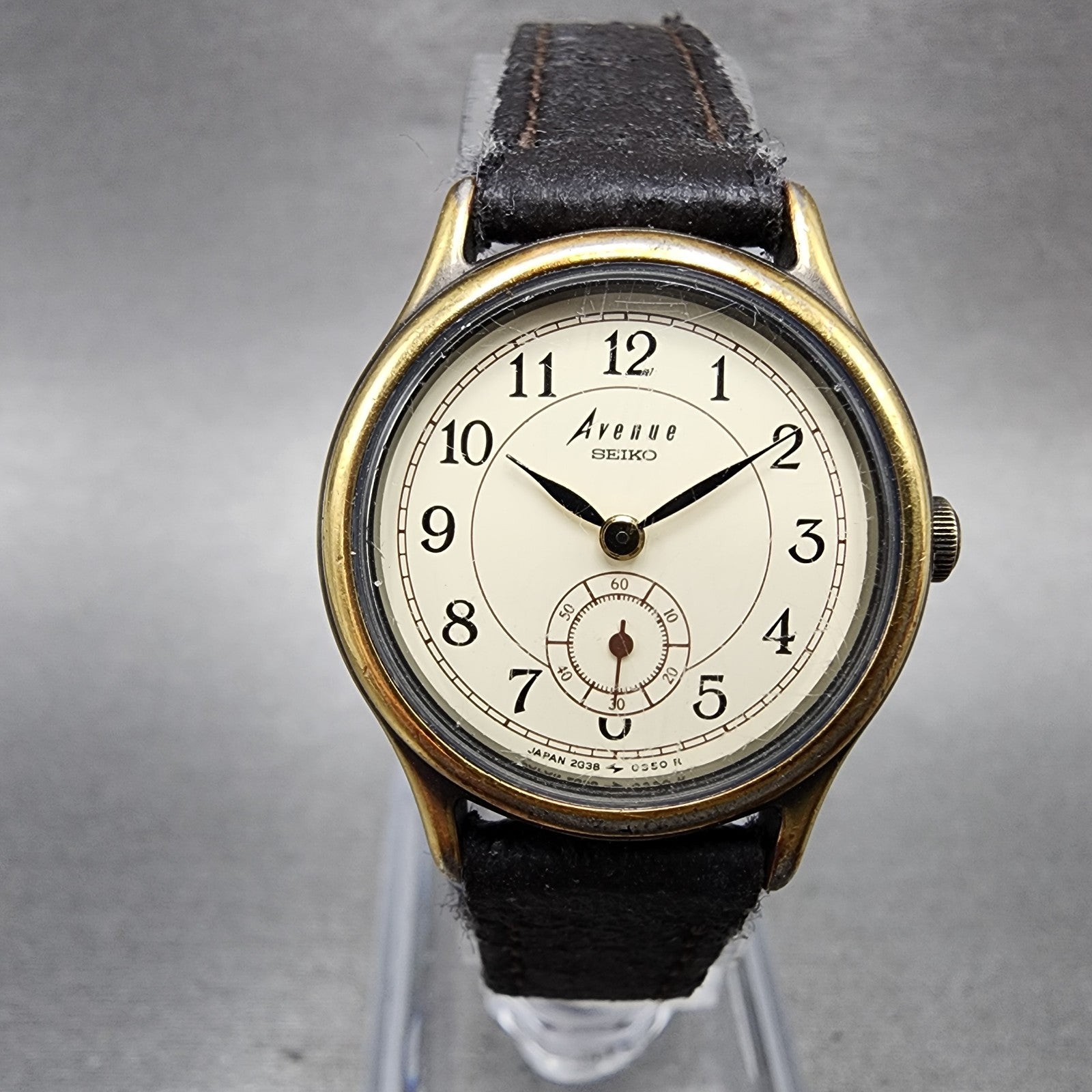 Seiko Avenue Watch Women 24mm White Dial Bronze Tone 2g380160 New Battery0