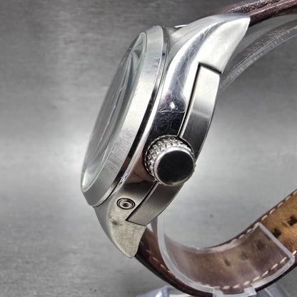 Fossil Automatic Watch Men 45mm Brown Dial Steel Triple Calendar ME1031 Runs2