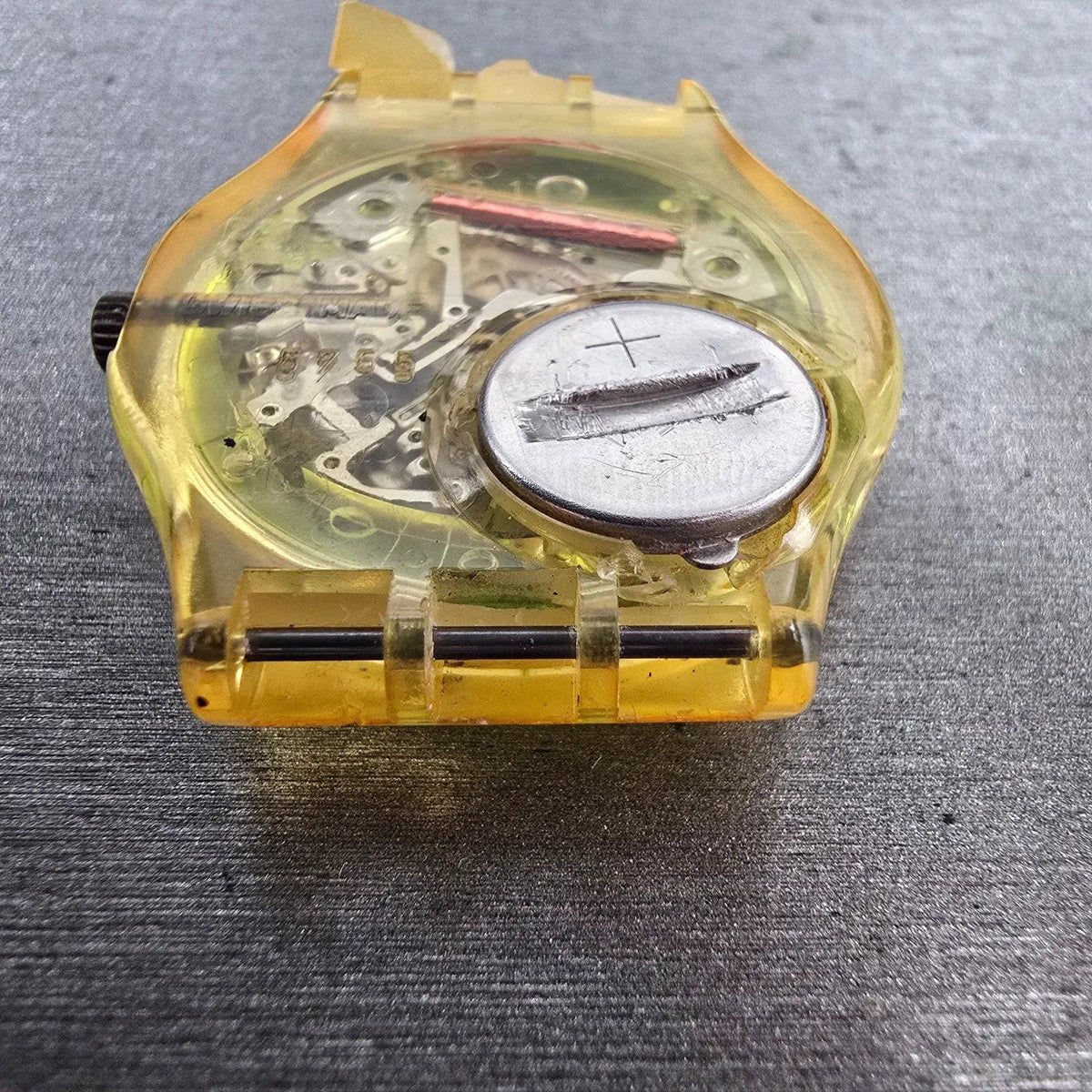 Swatch Bermudas Watch Men 34mm Green Dial Clear Case Round GK133 New Battery9