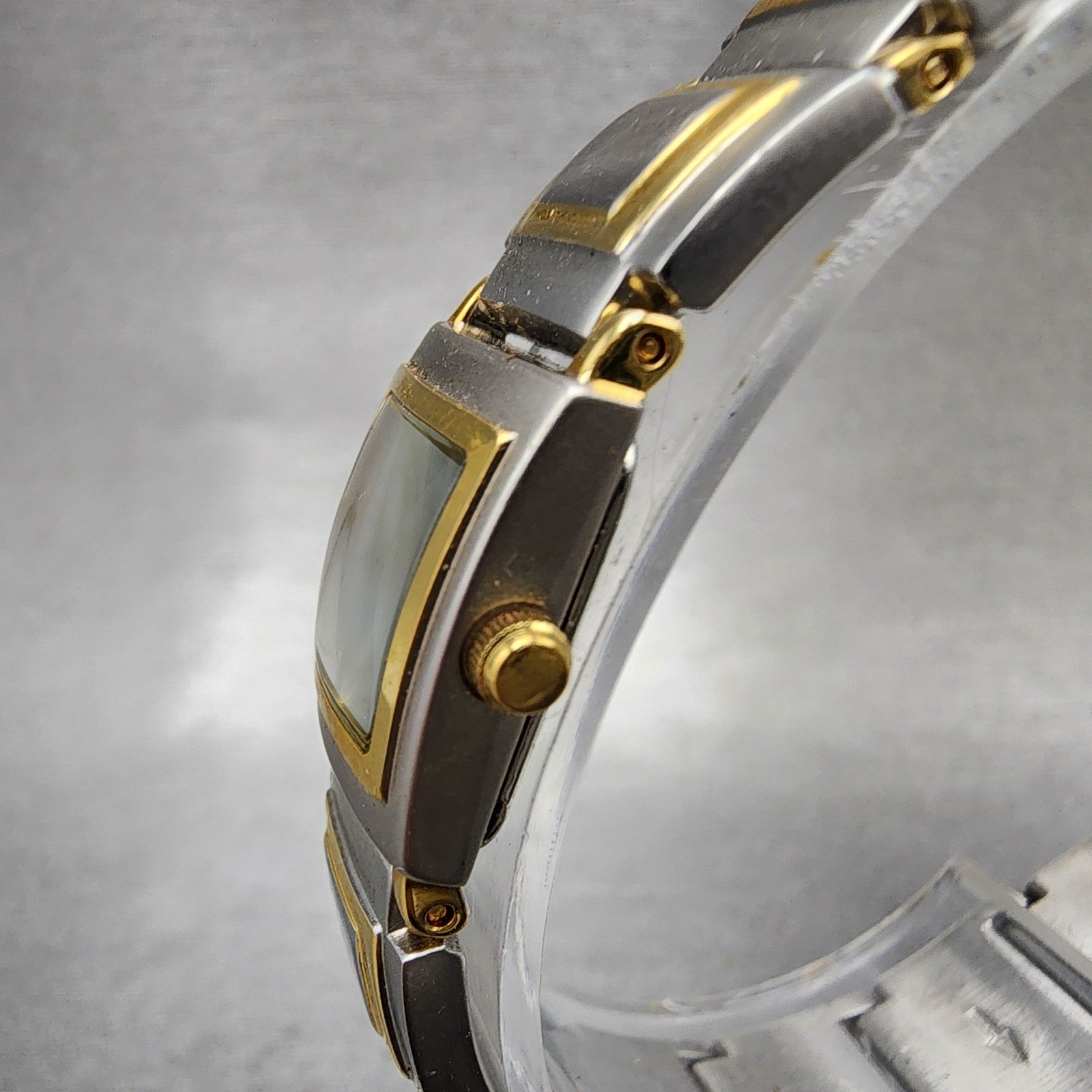 Bulova Watch Women 15mm Silver Dial Two Tone Rectangle 98T53 New Battery2