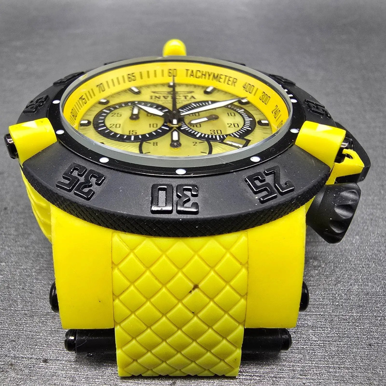 Invicta Sub Aqua Noma Chronograph Watch Men 50mm Yellow Dial Yellow Tone New Bat3