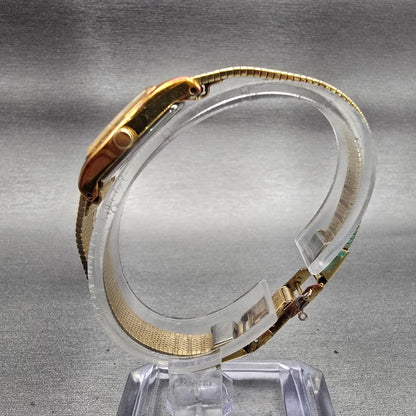 Seiko Watch Women 18mm Gold Dial Gold Tone Hexagon 2C20-8440 New Battery Vintage6