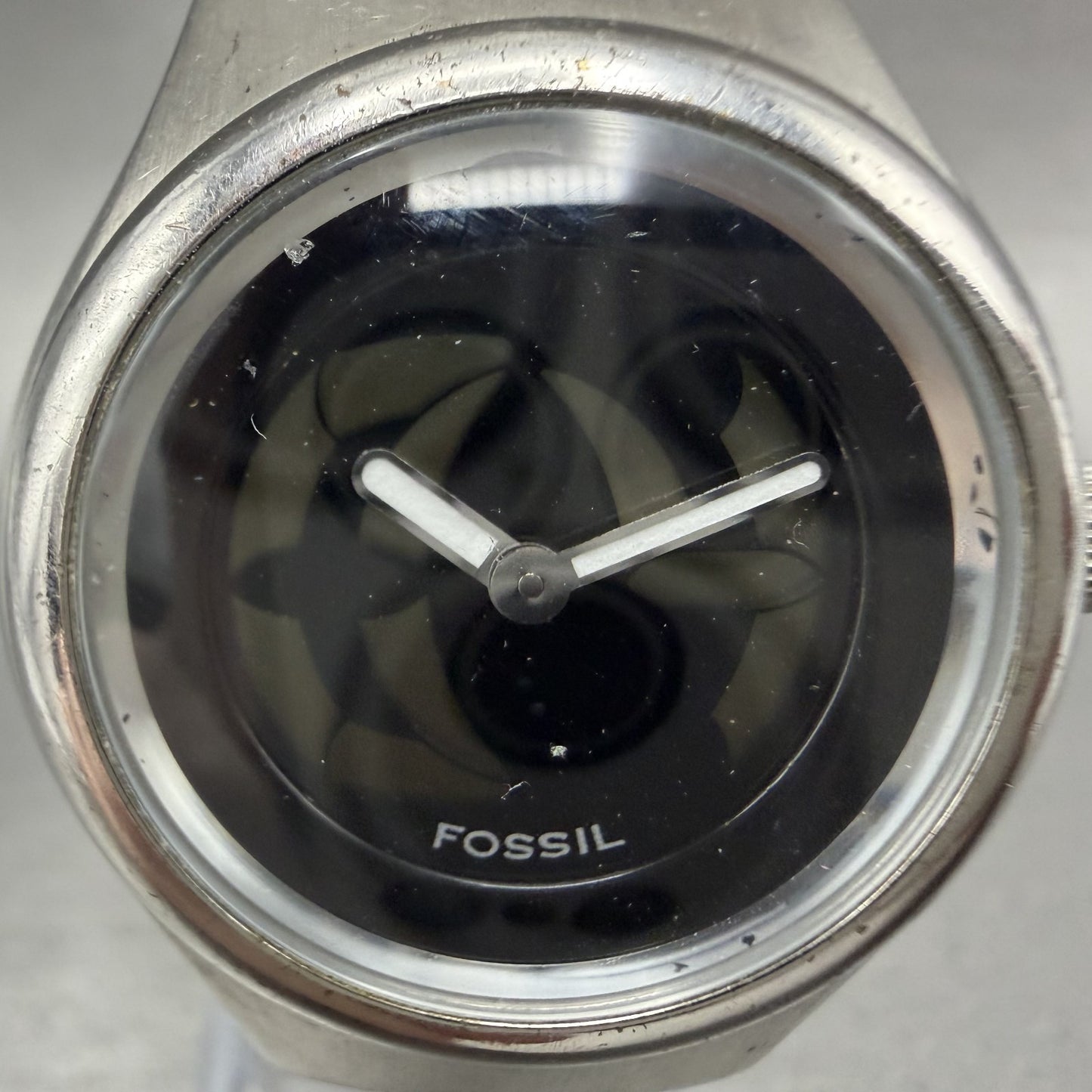 Fossil Big Tic Watch Women 31mm Black Dial Steel Round JR-7873 New Battery1
