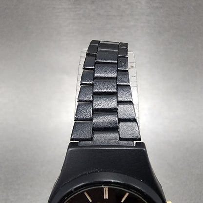 Pulsar Watch Women 25mm Black Dial Black Tone Daydate Round Y6430330 New Batt4