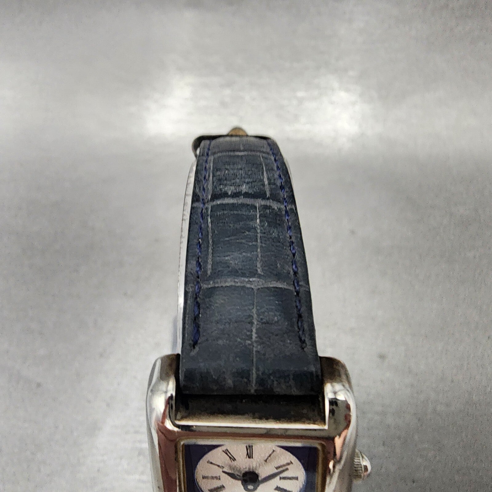 Fossil Dual Time Watch Women 21mm Blue Dial Steel Rectangle READ!!!! DR21054