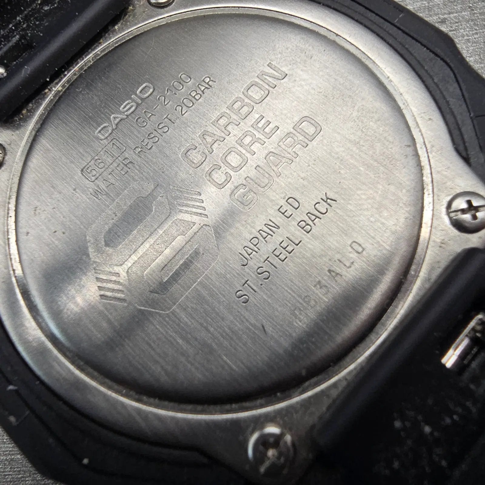 Casio G-Shock GA-2100 Watch Men 45mm Black Dial Black Chrono Alarm New Battery G10