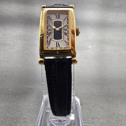Seiko Tank Age Of Discovery Watch Women 16mm White Dial Gold Rectangle New Batt5