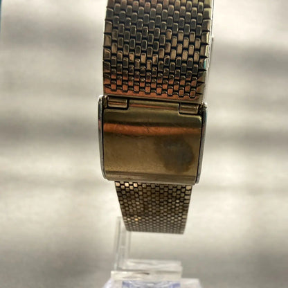 Seiko Watch Men 25mm Gold Dial Gold Tone Rectangle 2C21-5180 New Battery Vintage7
