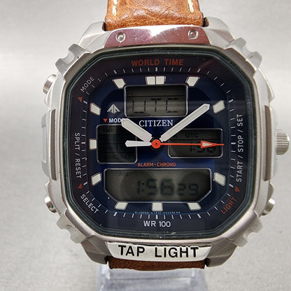 Citizen Promaster Watch Men 41mm Analog Digital Bleu Dial Steel READ!!! New Batt1