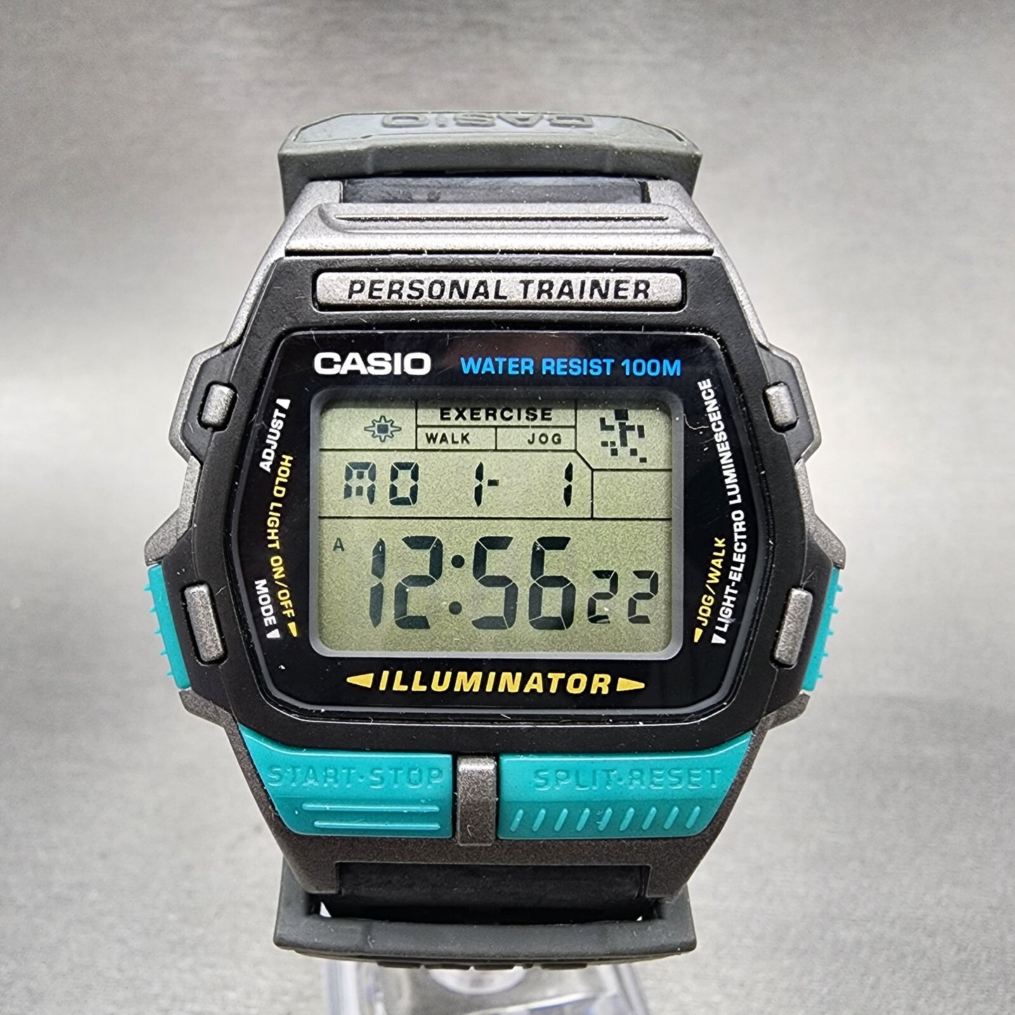 Casio Personal Trainer Watch Men 43mm Digital Alarm Chrono JC30 New Battery0