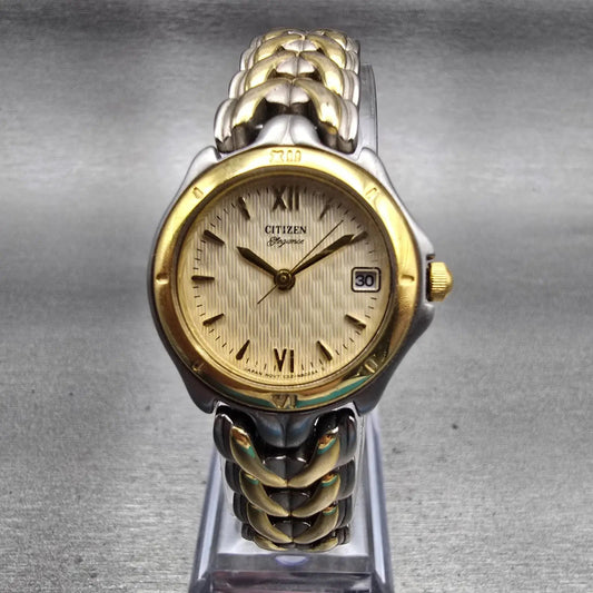 Citizen Elegance Watch Women 24mm Champagne Dial Date 1012-S69772 New Battery0