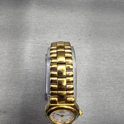 Seiko Watch Women 18mm White Dial Gold Tone Oval 1N00-5C70 New Battery Vintage4