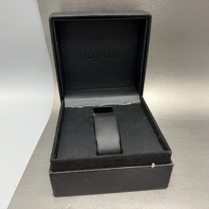Movado Museum Watch Men 35mm Black Dial Gold Tone Round 87 E4 0863 W/Box New Bat13