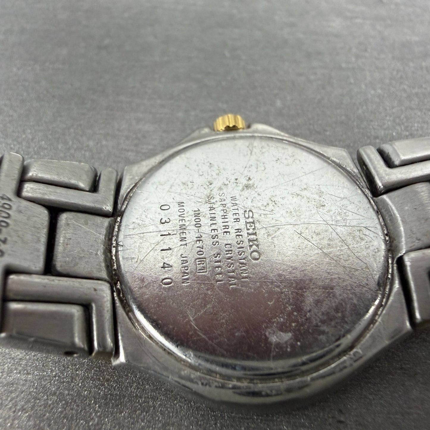 Seiko Watch Women 26mm White Dial Two Tone Round 1N00-1E70 New Battery Vintage9