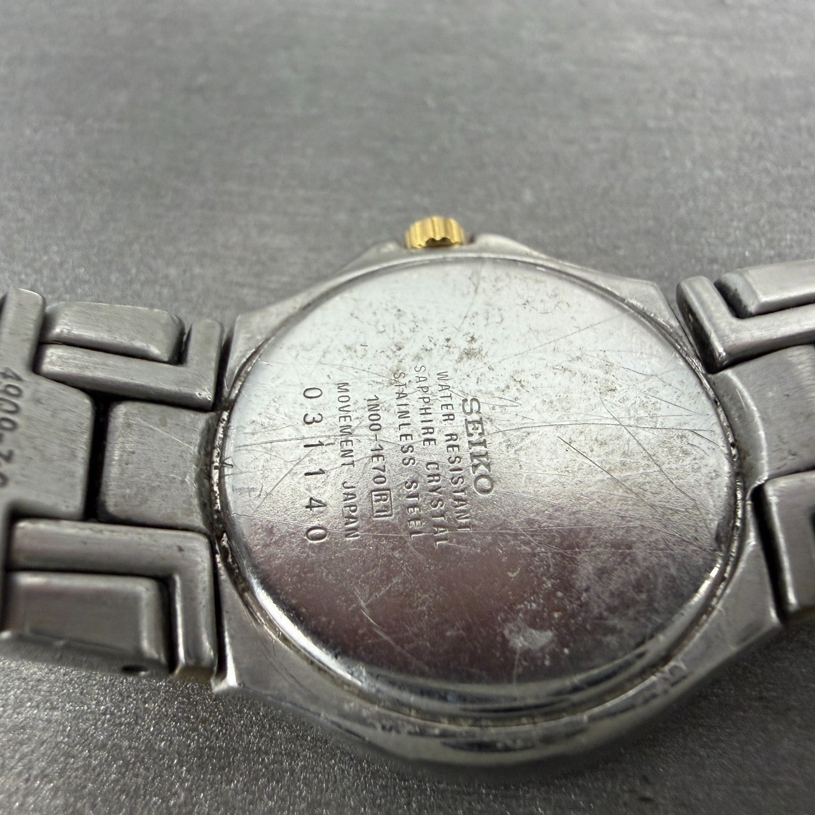 Seiko Watch Women 26mm White Dial Two Tone Round 1N00-1E70 New Battery Vintage9
