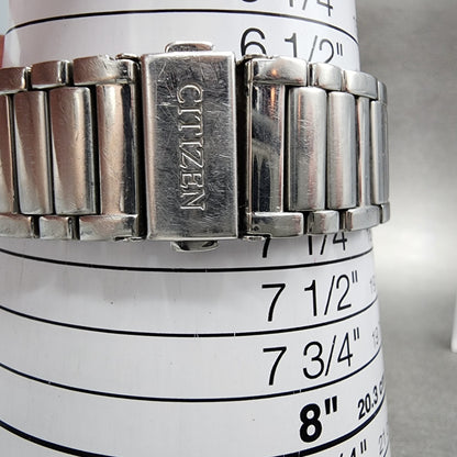 Citizen EcoDrive Tank Watch Women 26mm White Dial Silver Tone Date Runs13
