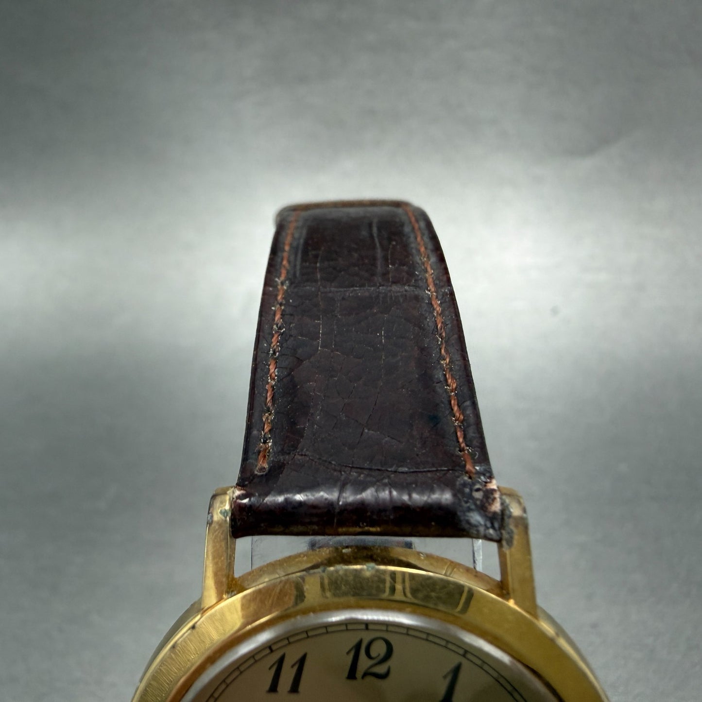 Orient Lisblank Watch Women 31m Gold Dial Gold Tone Round Leather New Battery4