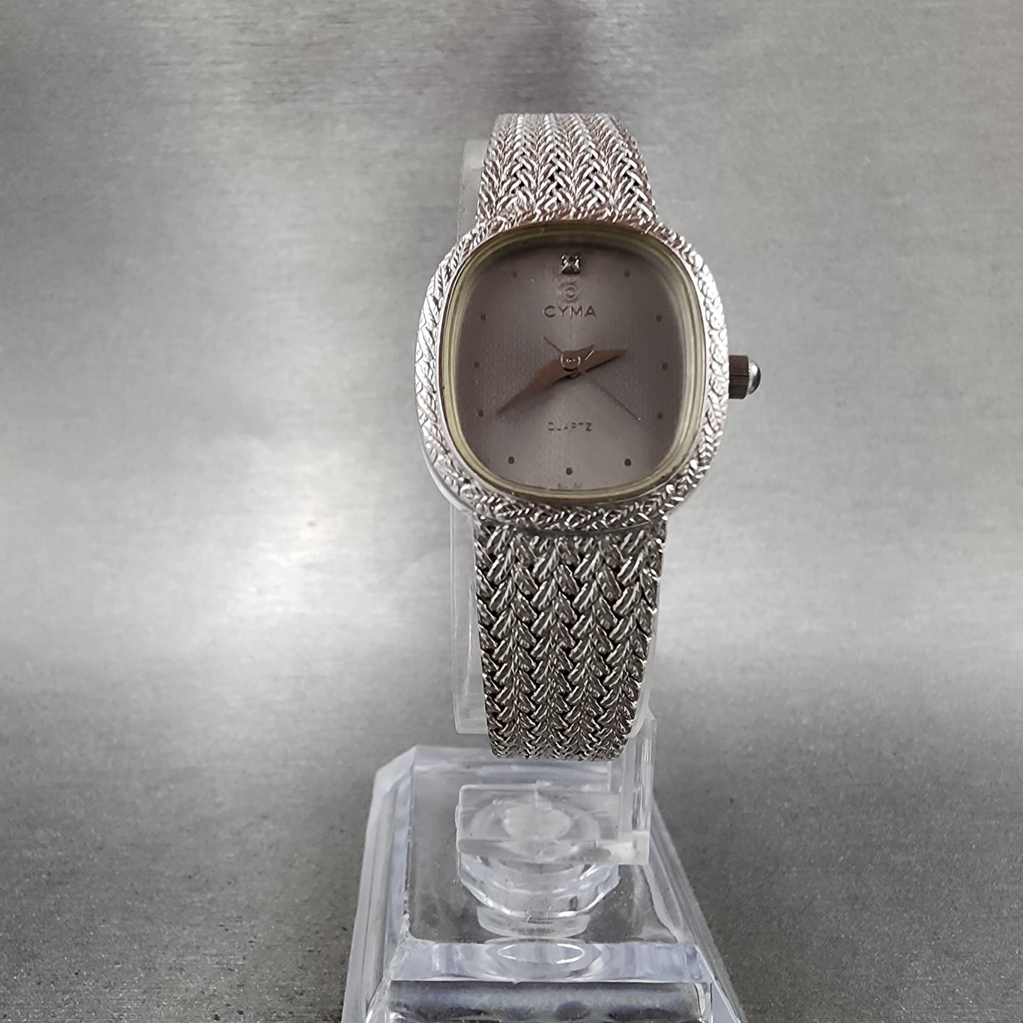 Cyma Watch Women 21mm Silver Dial Silver Tone Oval 706 Mesh Band PARTS6