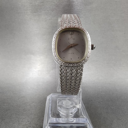 Cyma Watch Women 21mm Silver Dial Silver Tone Oval 706 Mesh Band PARTS6
