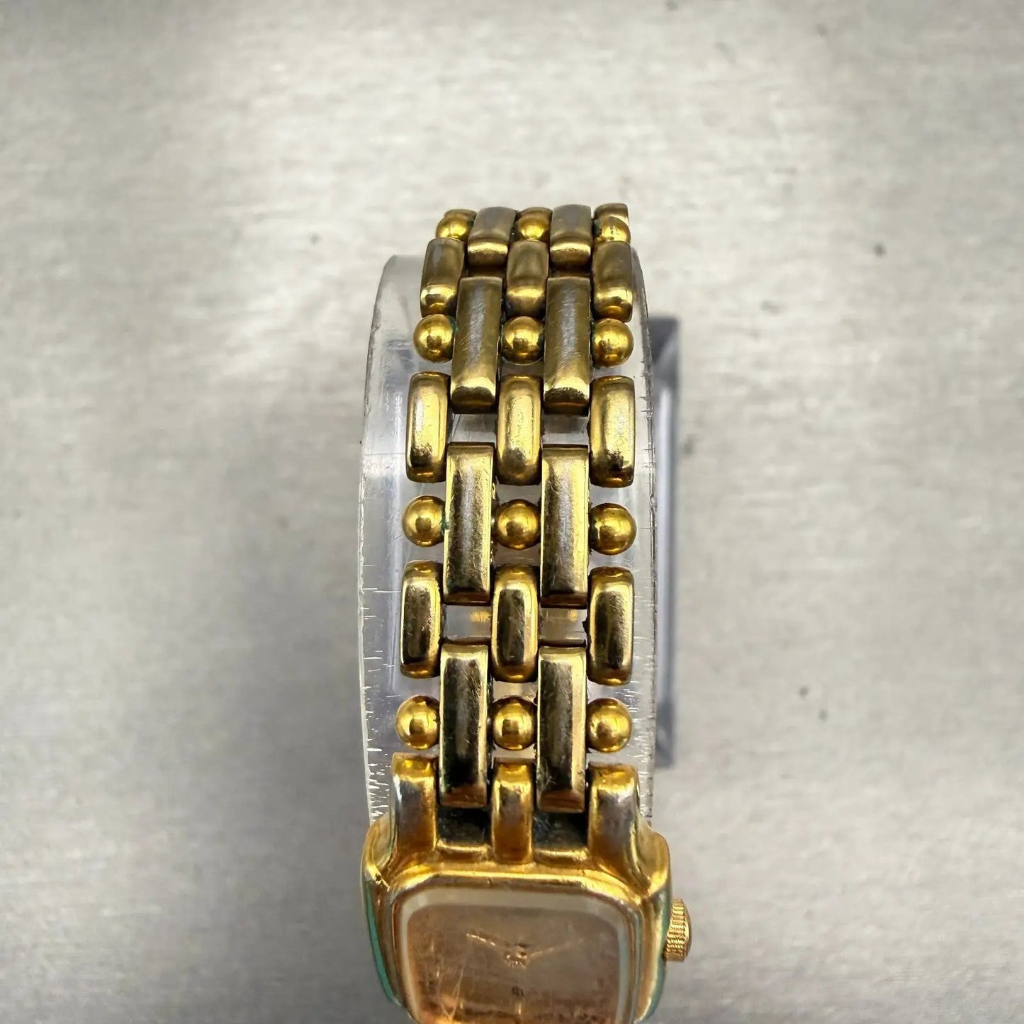 Citizen CQ Watch Women 15mm Champagne Dial Gold Rectangle 2250-S04701 New Batt4