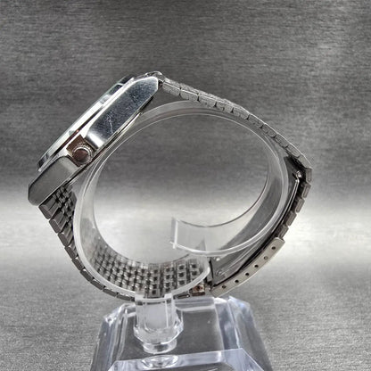 Seiko Alba Watch Men 36mm Luminous Dial Silver Tone Daydate V743-8A10 New Batt F6