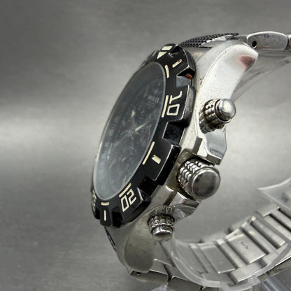 Invicta Chronograph Watch Men 42mm Black Dial Steel Daydate 3913 New Battery2