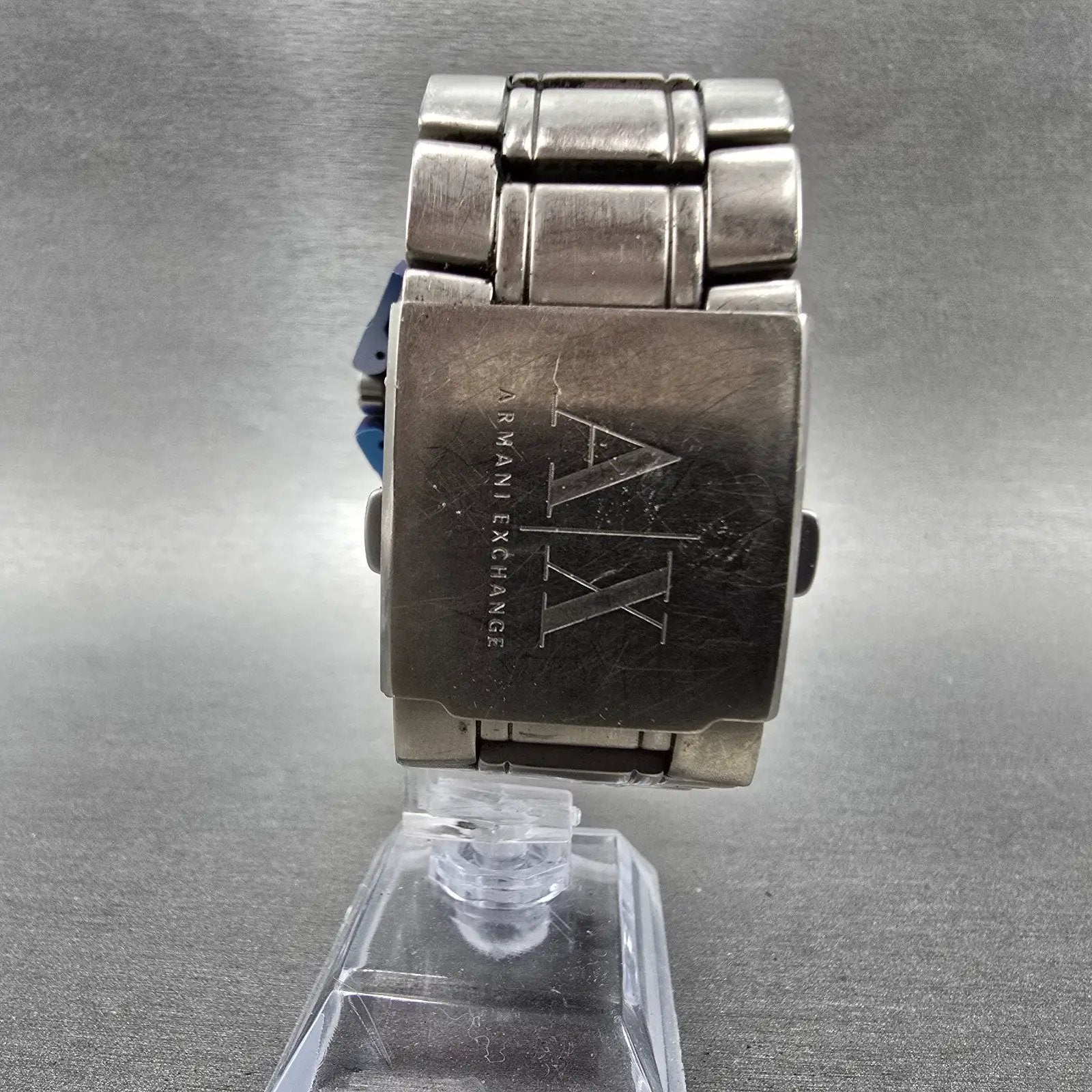 Armani Exchange Chronograph Watch Men 47mm Black Dial Titanium Date New Battery7