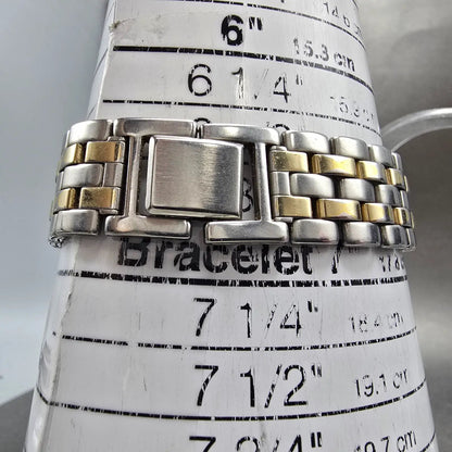 Seiko Avenue Watch Men 32 White Dial Two Tone Round 7N01-626A Bracelet PARTS11