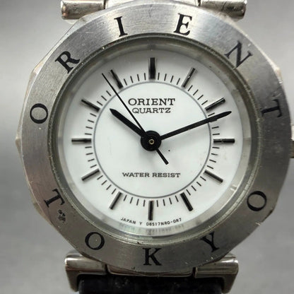 Orient Watch Women 24mm White Dial Silver Tone Round New Battery Vintage1