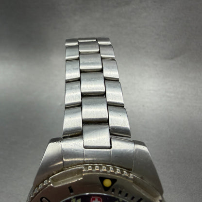 Wenger Swiss Military Dive Watch Men 39mm Blue Dial Steel Date 79088 New Battery4