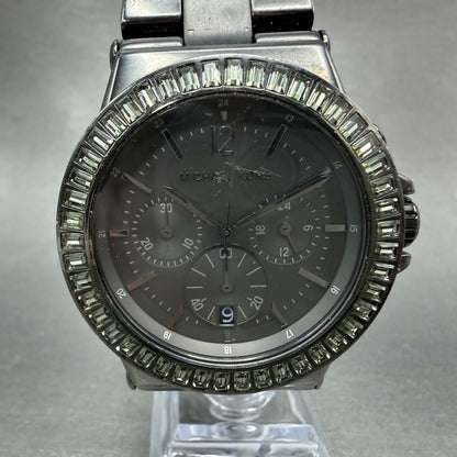 Michael Kors Dylan Chrono Watch Women 42mm Black Dial Black Tone Date New Batt0