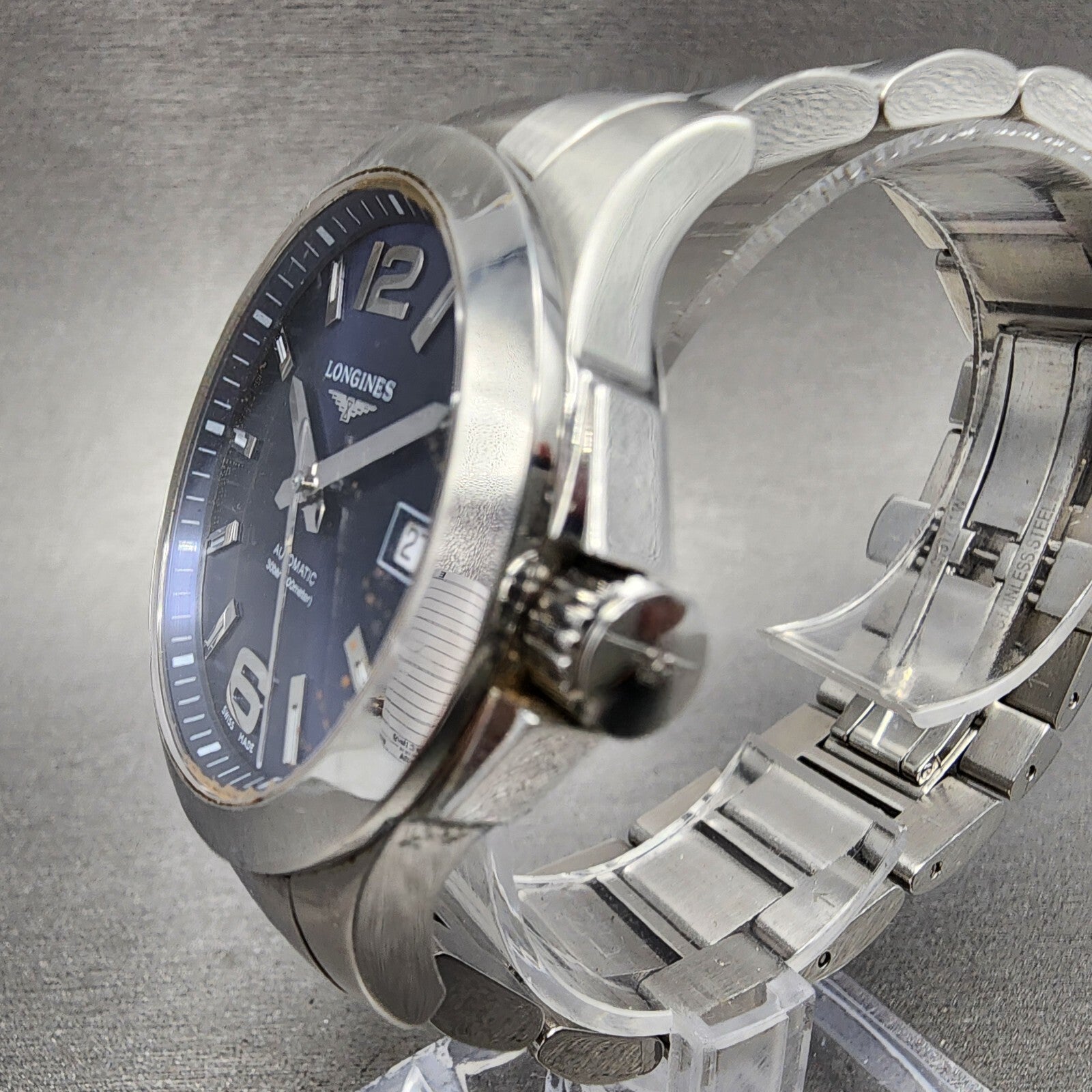 Longines Conquest Automatic Watch Men 39mm Blue Dial Steel L3.77.6.4.99.6 PARTS3