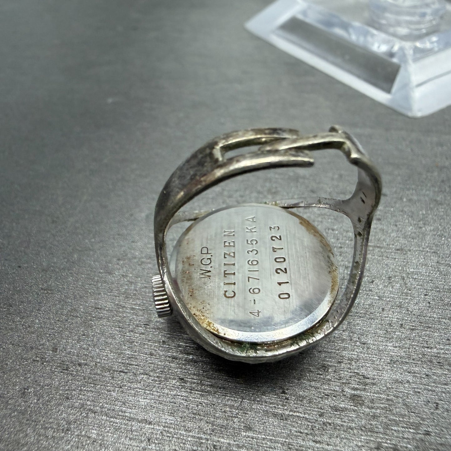 Citizen Ring Watch Women 20mm Silver Dial White Gold Plated Manual wind Runs7