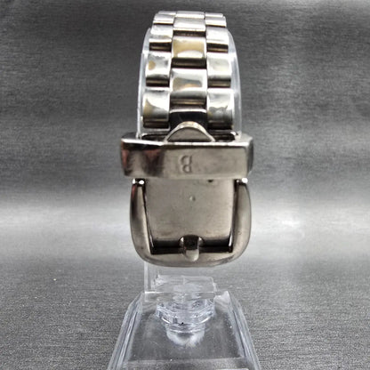 Bulova Watch Women 25mm Black Dial Silver Tone Round Bangle 96L18 New Battery 897