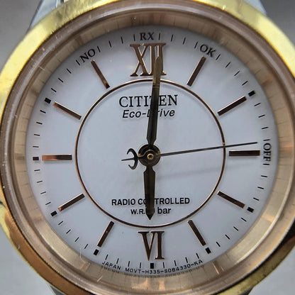 Citizen Eco-Drive Watch Women 29mm White Dial Two Tone Atomic Round H335 PARTS2