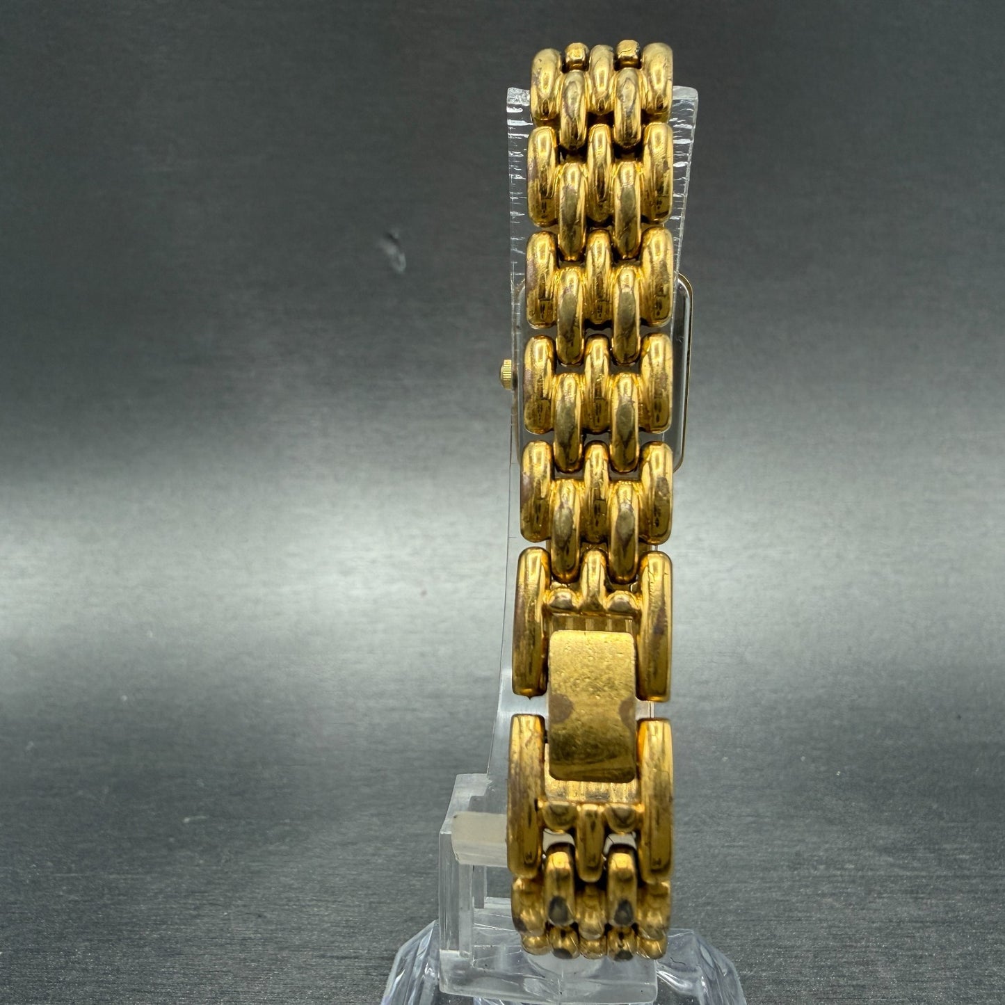 Seiko Tank Watch Women 17mm White Dial Gold Tone Rectangle V400-6169 New Battery7