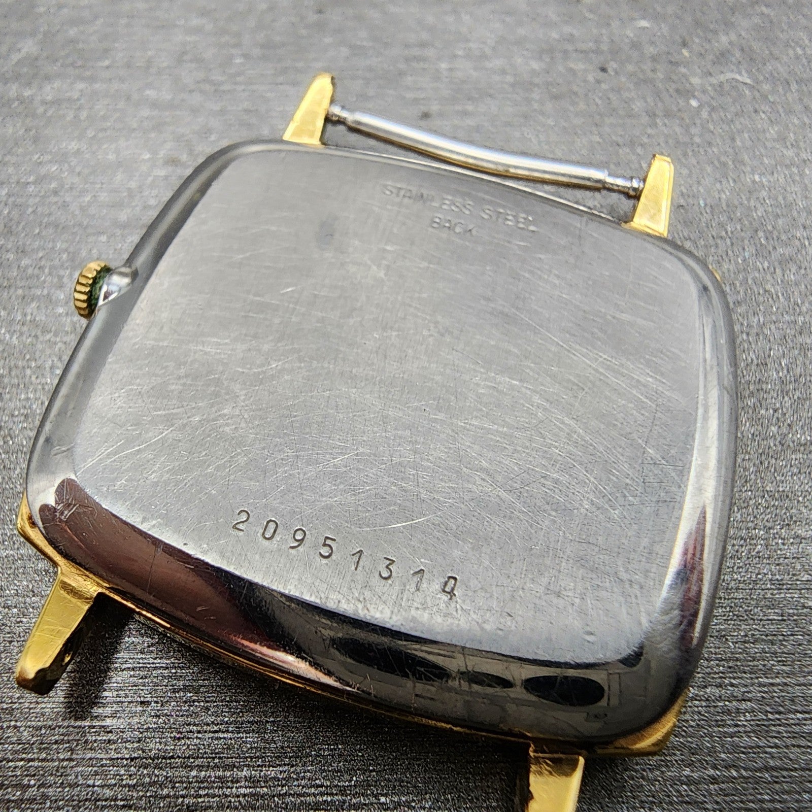Longines Tank Watch Men 30mm Gold Dial Gold Tone Rectangle 978 READ!!!! New Batt8