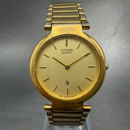 Citizen CQ Watch Women 29mm Gold Dial Gold Tone Round 3620-364708 New Battery0
