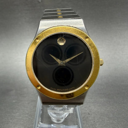 Movado Museum watch Men 32mm Black Dial Two Tone Round 86.A2.876C New Battery AB0